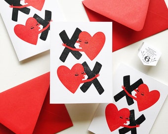 XOXO Letterpress Card Pack : Boxed Set of Six