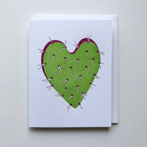 Cactus Heart  - Single Letterpress Card