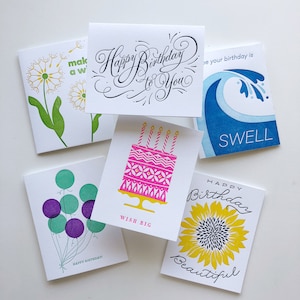 Birthday Variety Pack : Letterpress Collection of Birthday Cards Boxed Set of Six
