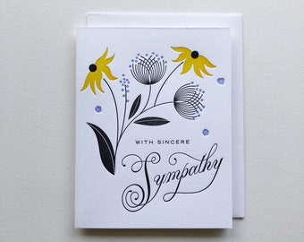 Sincere Sympathy - Single Letterpress Card