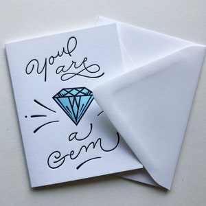 You&#39;re A Gem :  Single Letterpress Card