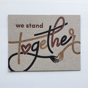 BIPOC We Stand Together Single Letterpress Postcard