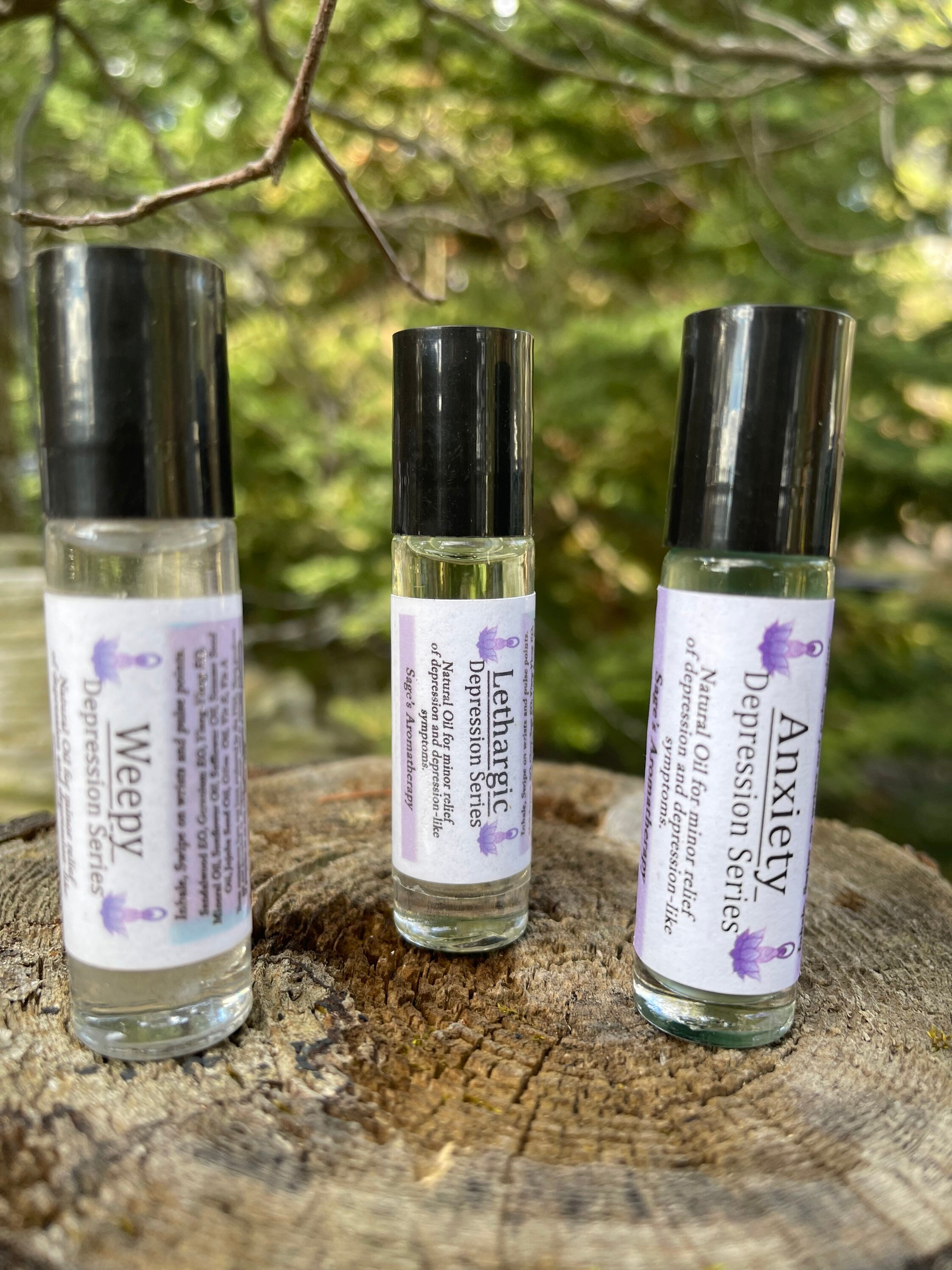 Anxiety/depression Set of 3 Aromatherapy Oils Roll on Vials Etsy