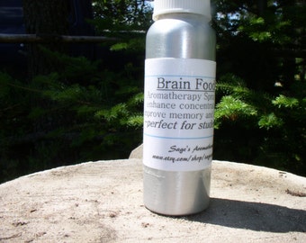 Brain Food Aromatherapy Spray, for concentration, focus, rejuvenation, students, teachers,ADHD, Natural Help