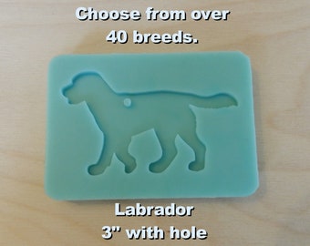 3" Dog Breed Silicone Mold for Resin and Epoxy.  Key Chain Size. 3" at largest dimension.  1/8" (3mm) deep. 42 to choose from