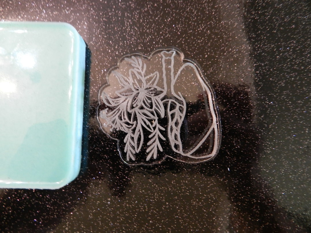 2 Etched Anatomical Lungs and Flowers Silicone Mold for Resin or Epoxy