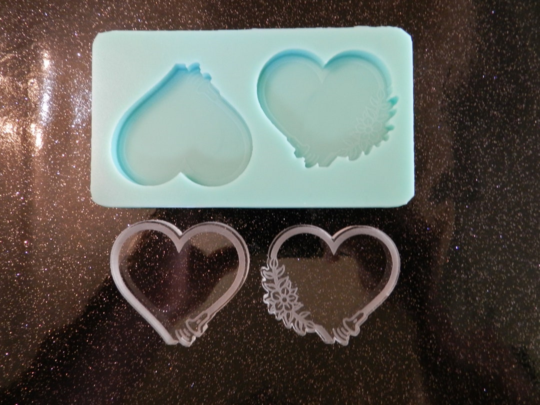 2 Etched Sonography Transducer Heart Silicone Mold for Etsy