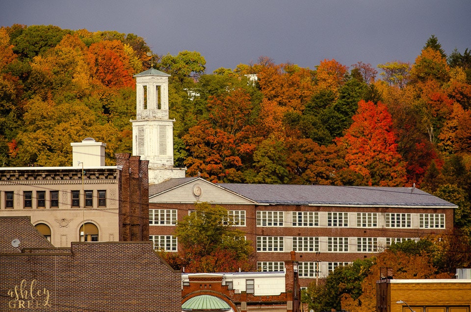 Longsjo School in Autumnal Golden Hour Fitchburg MA Photo