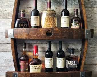 Whiskey Barrel liquor cabinet, Reclaimed wood