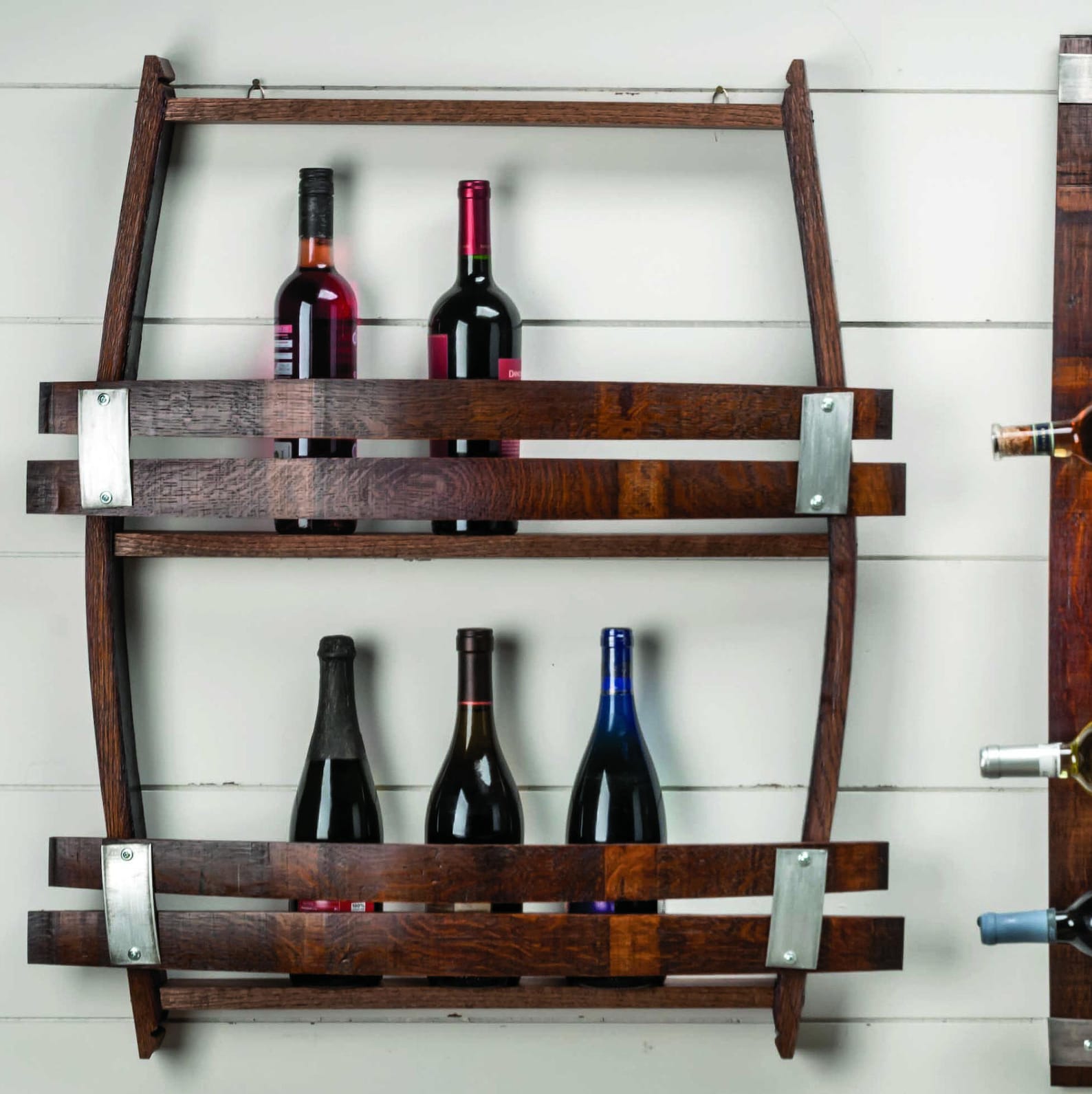 Wine Barrel Wine Rack 1214 Wine Bottles Made From Reclaimed Etsy