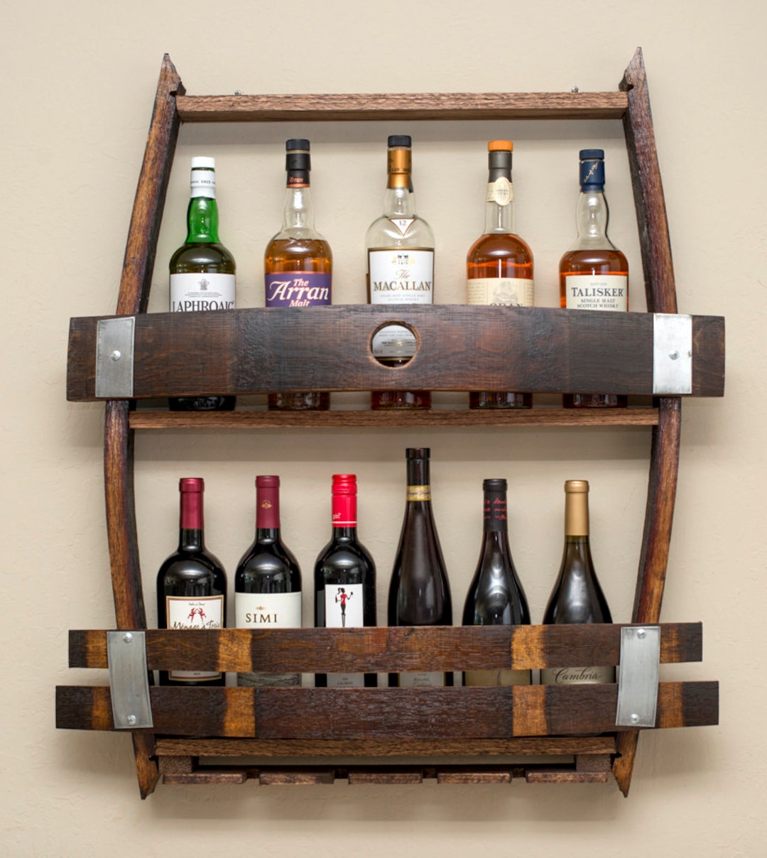 Whiskey/bourbon Rack, Wood Wine Rack, Wine Bottle Holder, Bar Shelves ...