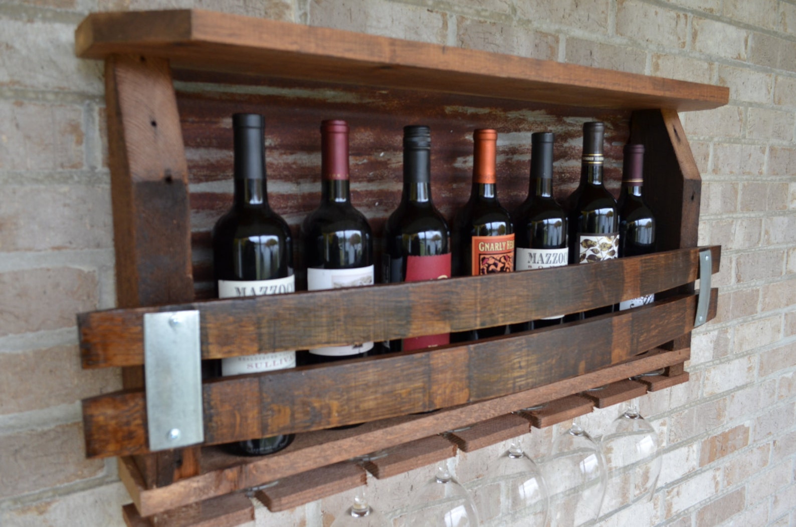 Wine Rack Made From Reclaimed Barnwood - Wine Barrels and Rusted Tin ...