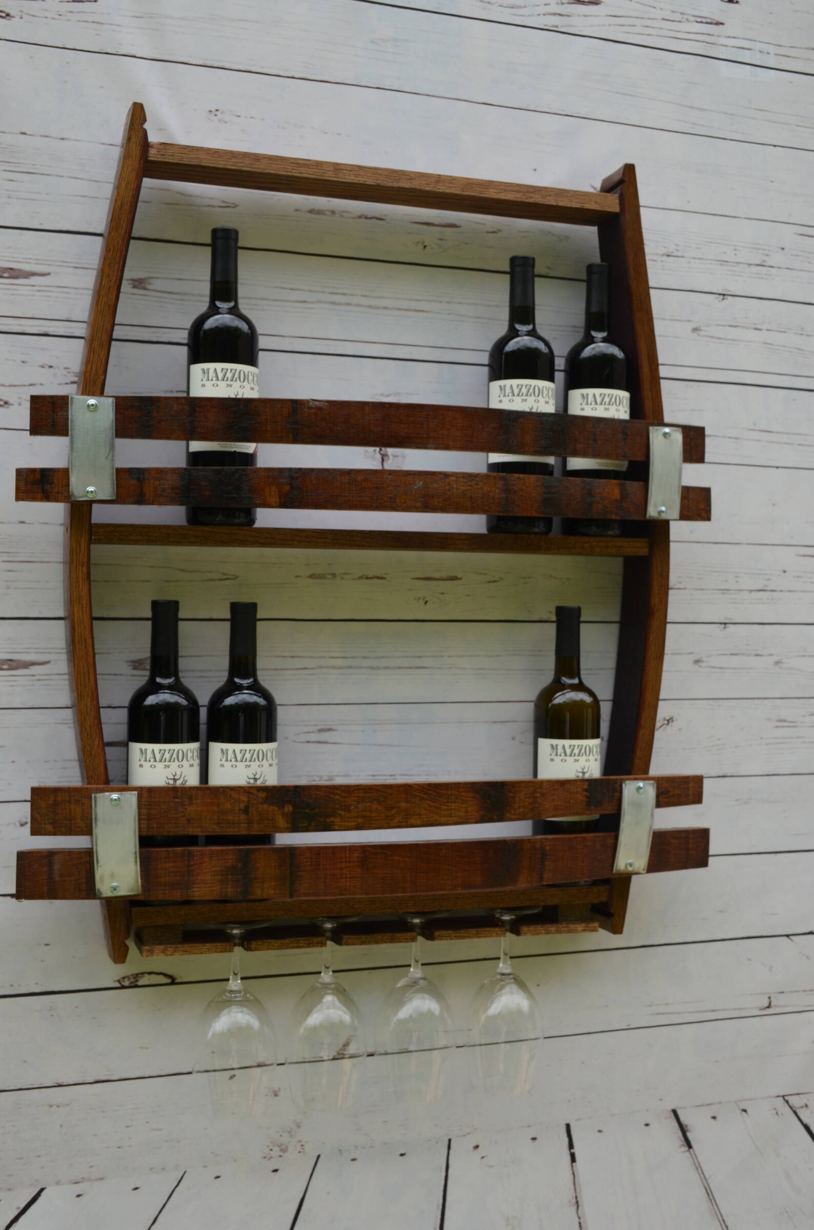 Wine Barrel Wine Rack 1214 Wine Bottles Made From Reclaimed Etsy
