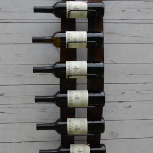 Rustic Wine rack made from reclaimed wine barrels, Wall Wine Rack image 6