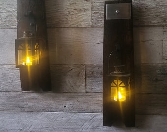 Candle holder, Reclaimed wood, Tea light, wall candle