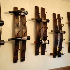 Rustic Wine rack made from reclaimed wine barrels, Wall Wine Rack