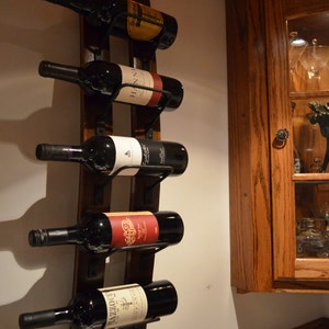 Wine rack - 5 bottle Rustic Wine Rack with Steel banding made from reclaimed wine barrels, SPECIAL discount for 2 - Limited time
