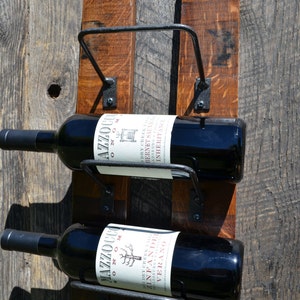 Wine Rack - Rustic, made from reclaimed wine barrels, holds up to 3 wine bottles