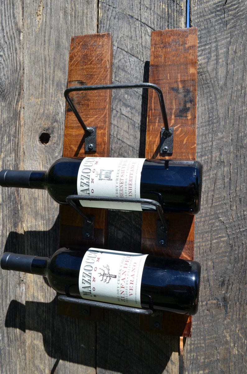 Wine Rack Rustic Made From Reclaimed Wine Barrels Holds up Etsy