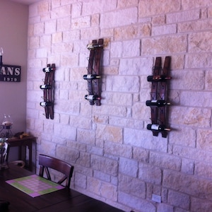 Rustic Wine rack made from reclaimed wine barrels, Wall Wine Rack image 4