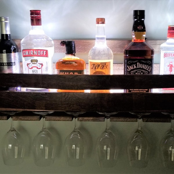 Lighted Whiskey/Wine/Bourbon Shelf