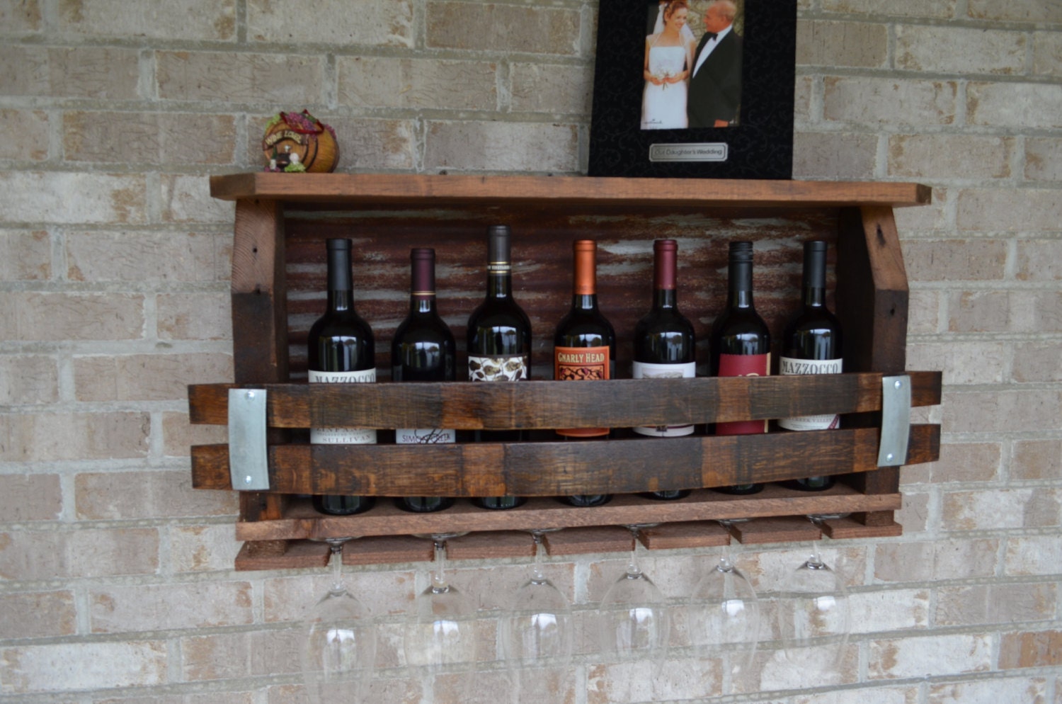 Wine Rack Made From Reclaimed Barnwood Wine Barrels and Etsy