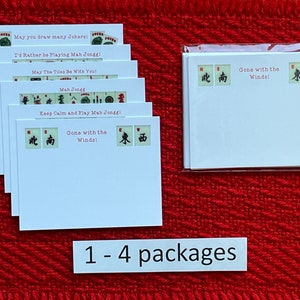 Mah Jongg 6 Notecards 1-4 pacotes de 6 cartas e envelopes diferentes Mah Jongg Mahj MahJong