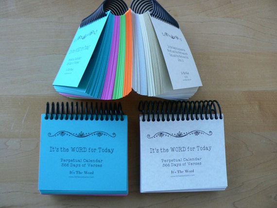 Perpetual Desk Calendar 366 Days Of Verses Scripture Christian Etsy