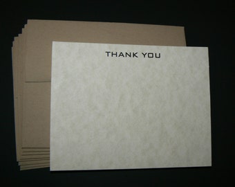 20 Kraft Envelopes with Flat Note Cards Thank You Cards notecards Masculine Neutral Simple Graduation