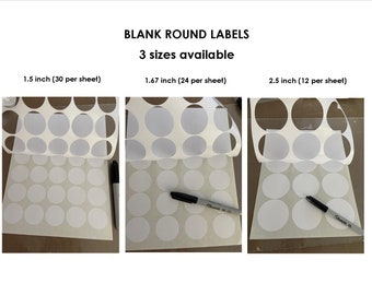BLANK WHITE ROUND matte stickers labels mixed media supplies