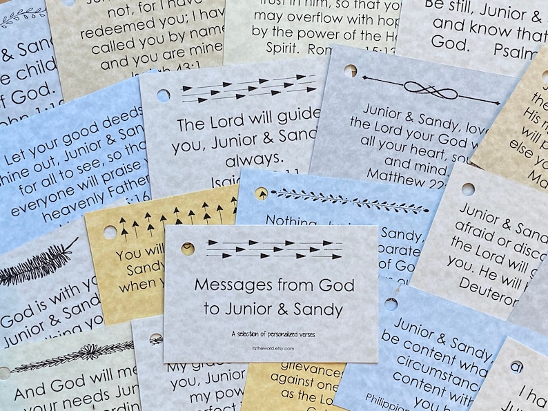 Personalized Scripture Bible Verse Cards Love Notes from God Christian Verses Graduation Baptism Wedding onfirmation Gift image 10