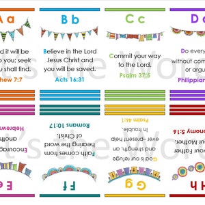 ABC Printable PDF DIY Bible Verse Scripture Cards Memory Christian Gift ...