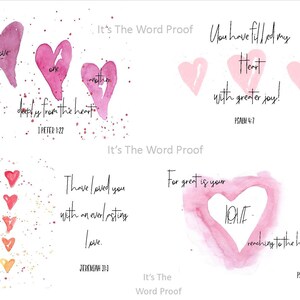 Digital 12 Scripture Valentines Watercolor Download Bible Verse Valentines Christian image 4