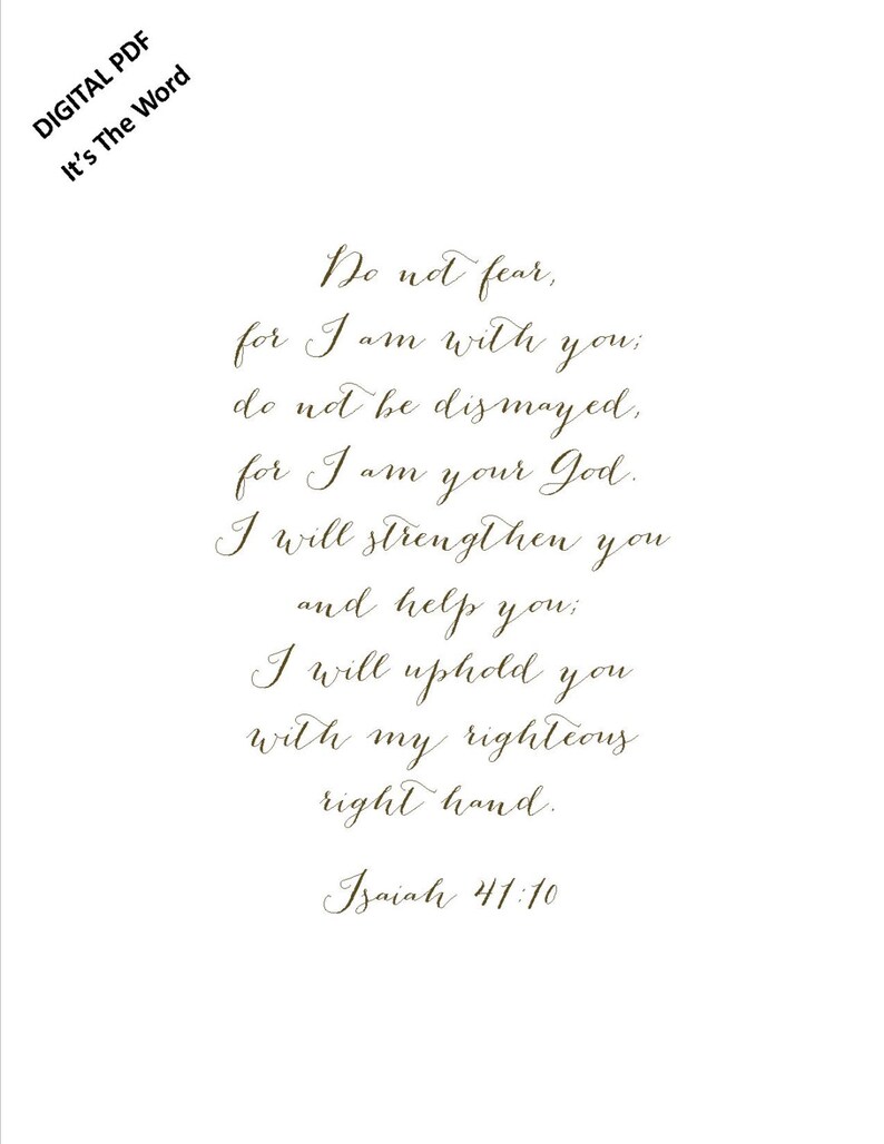 Isaiah 41:10 Printable PDF Scripture Print Bible Verses Do Not | Etsy
