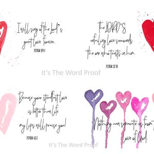 Digital 12 Scripture Valentines Watercolor Download Bible Verse Valentines Christian image 6