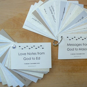 Love Notes or Messages from God Personalized Scripture Verse Cards Christian Graduation Confirmation Gift Baptism Male