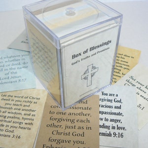 Bible Verse Box of Blessings Cards Scripture Gift Masculine Neutral Male Easter Encouragement Graduation Memory Bible Verses image 1