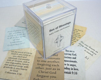 Bible Verse Box of Blessings Cards Scripture Gift Masculine Neutral Male Easter Encouragement Graduation Memory Bible Verses