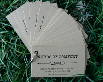 Words of Comfort Encouragement Verses Scripture Healing Difficult Times business card size Bible