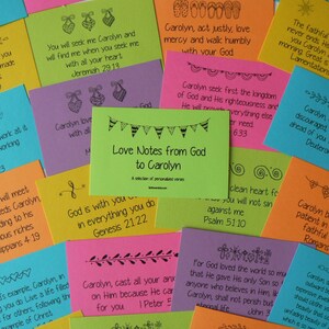 Personalized Scripture Bible Verse Cards Love Notes from God Christian Verses Graduation Baptism Wedding onfirmation Gift image 2