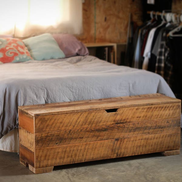 Storage Bench 50" - Bedroom Bench - Hope Chest - End of Bed Bench - Bedroom Storage bench - Trunk - Barn Wood - Reclaimed Wood - Barn Wood