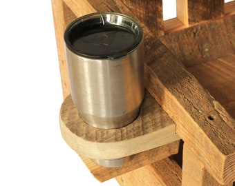 Cup Holders for Porch Swing, SET OF 2, Made from reclaimed wood