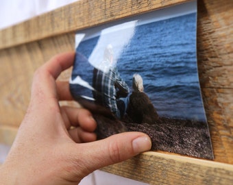 Quick Switch Photo Display Frame made from reclaimed wood, Easy to switch out photos, Family Photos, Gift