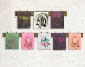 Kid's Artwork Display Strip made from Reclaimed Wood - Artwork Frame - Children - Farmhouse - Family