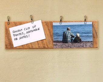 Note Board made from Reclaimed Wood - Organization - Photo Display - Clip Board