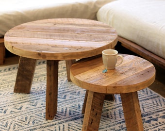 Custom Accent Tables Made From Reclaimed Wood, Stacking, Farmhouse Style