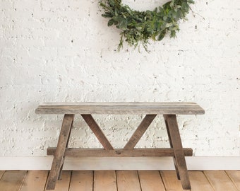 Barn Wood Bench - Mudroom Bench - Rustic Furniture - Farmhouse Bench - Hallway Bench - Small Bench - Wood Bench