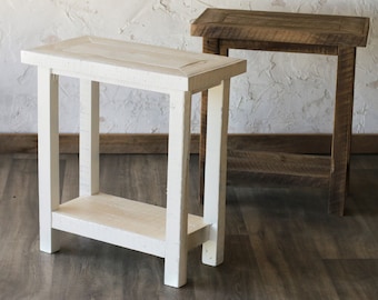 Weathered Wood Side Table - Bedside Table - Farmhouse Accent Table - End Table - Barn Wood