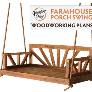 Ray Porch Swing Woodworking PLANS - farmhouse style DIY build plans - DIY Woodworking Pattern - Barnwood, Reclaimed Wood