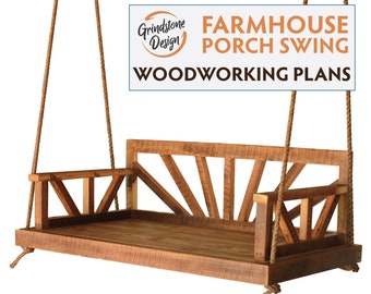 Ray Porch Swing Woodworking PLANS - farmhouse style DIY build plans - DIY Woodworking Pattern - Barnwood, Reclaimed Wood